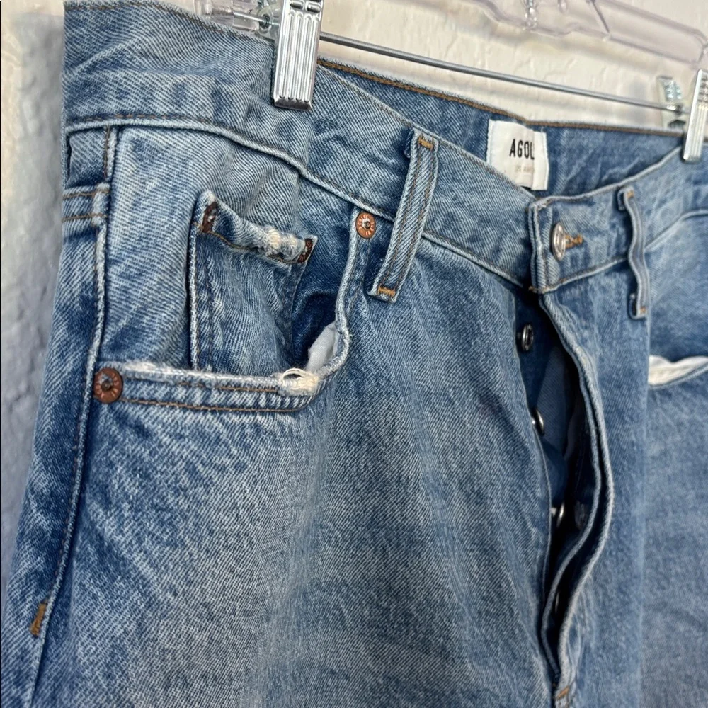 Agolde Women’s WideLeg Baggy Light Blue Wash Denim Jeans 29 - Picture 6 of 9